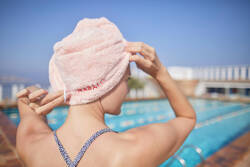 Swimming Soft Microfibre Hair Towel - Light Pink