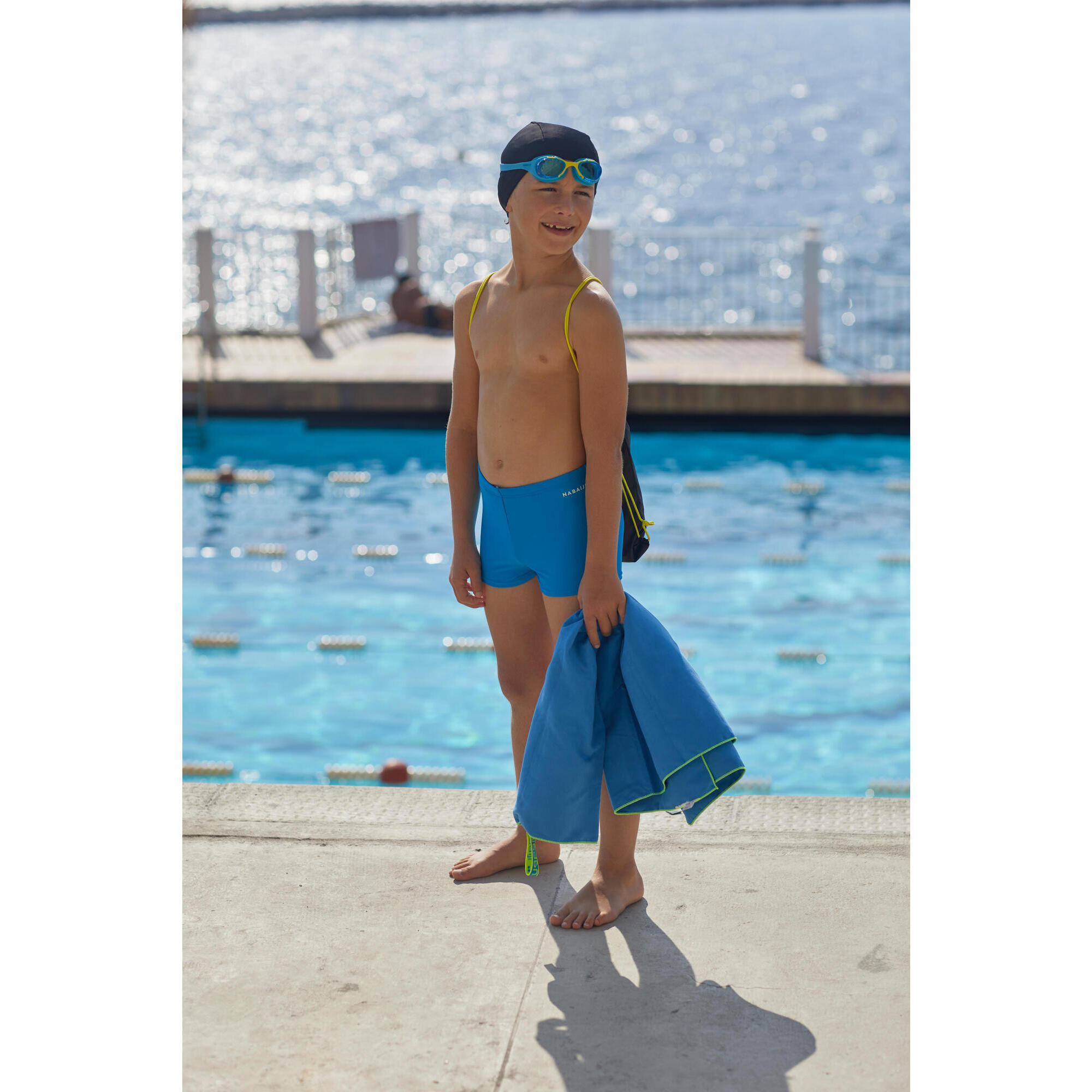Pack Natation Garcon Kit 100 Start Bleu Noir NABAIJI Decathlon