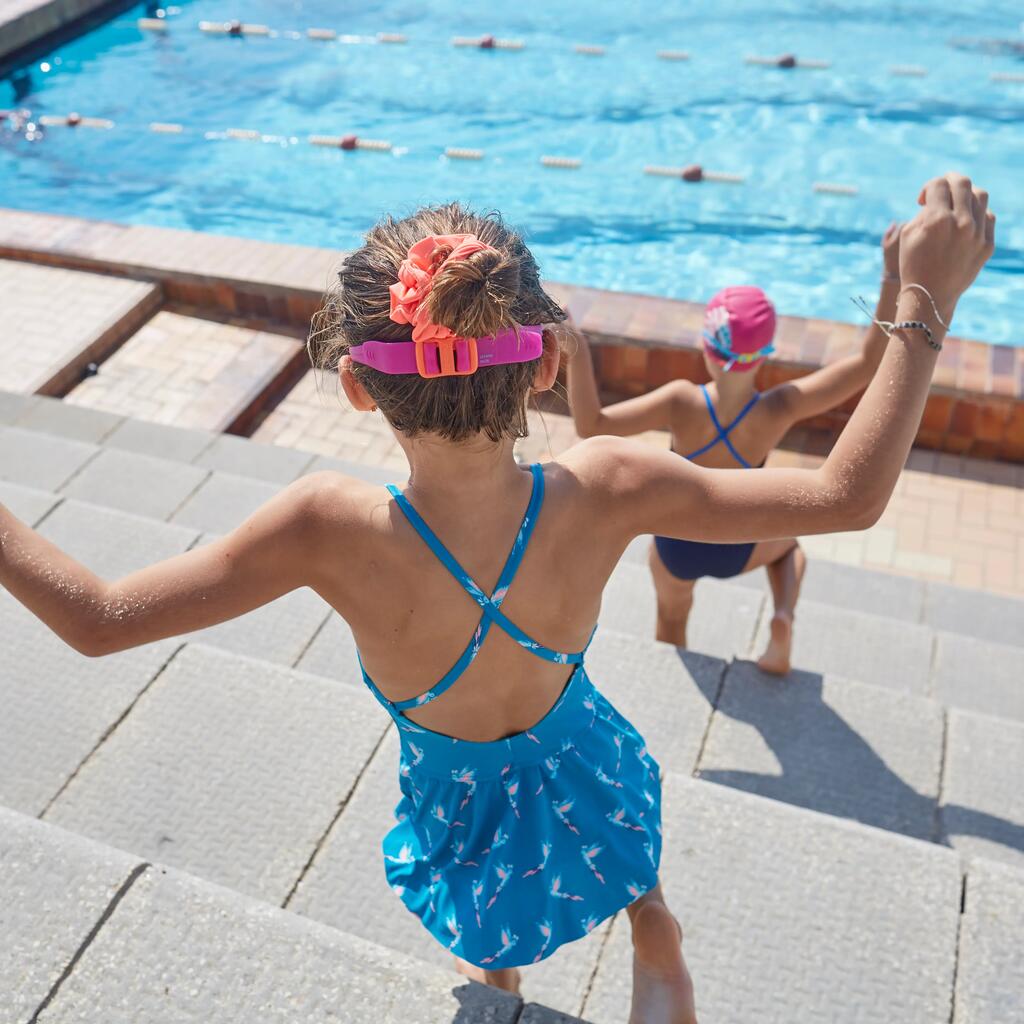 Girls' Swimming Hair Scrunchie - Coral