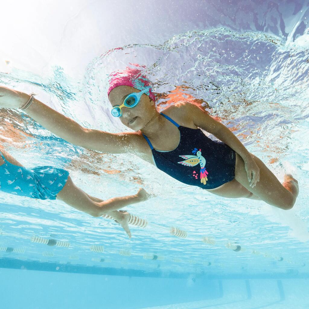 Goggles de natación con cristales claros azul y amarillo para niños Xbase