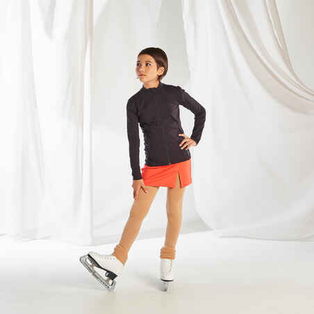 Vaikiškas dailiojo čiuožimo treniruočių džemperis, juodas