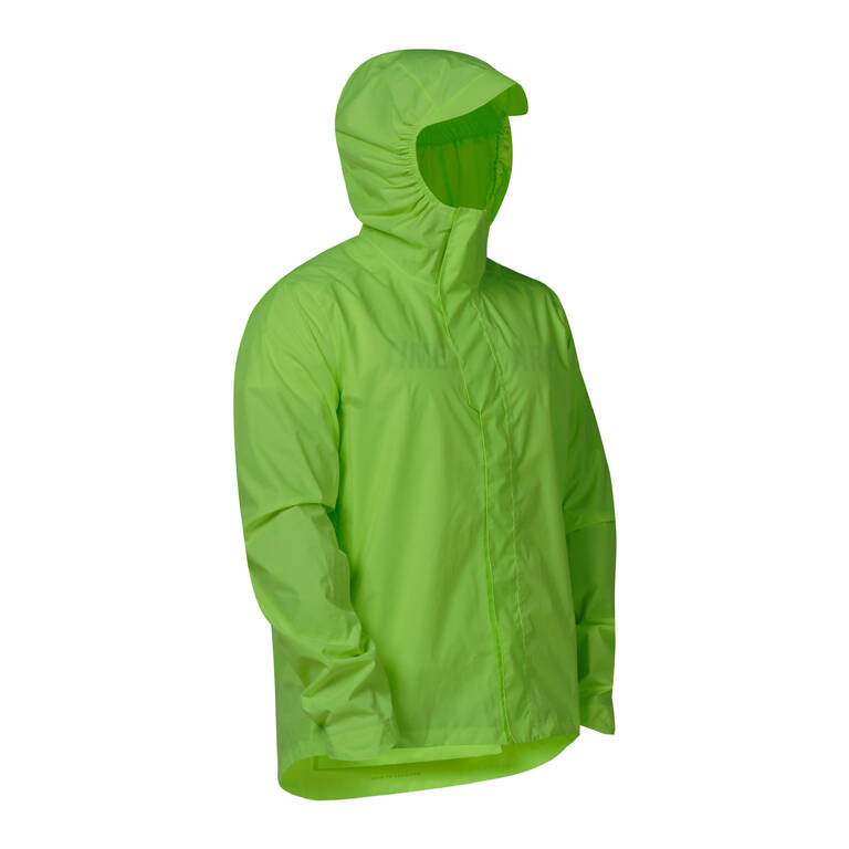 100 Men's Waterproof Urban Cycling Jacket - Neon Yellow