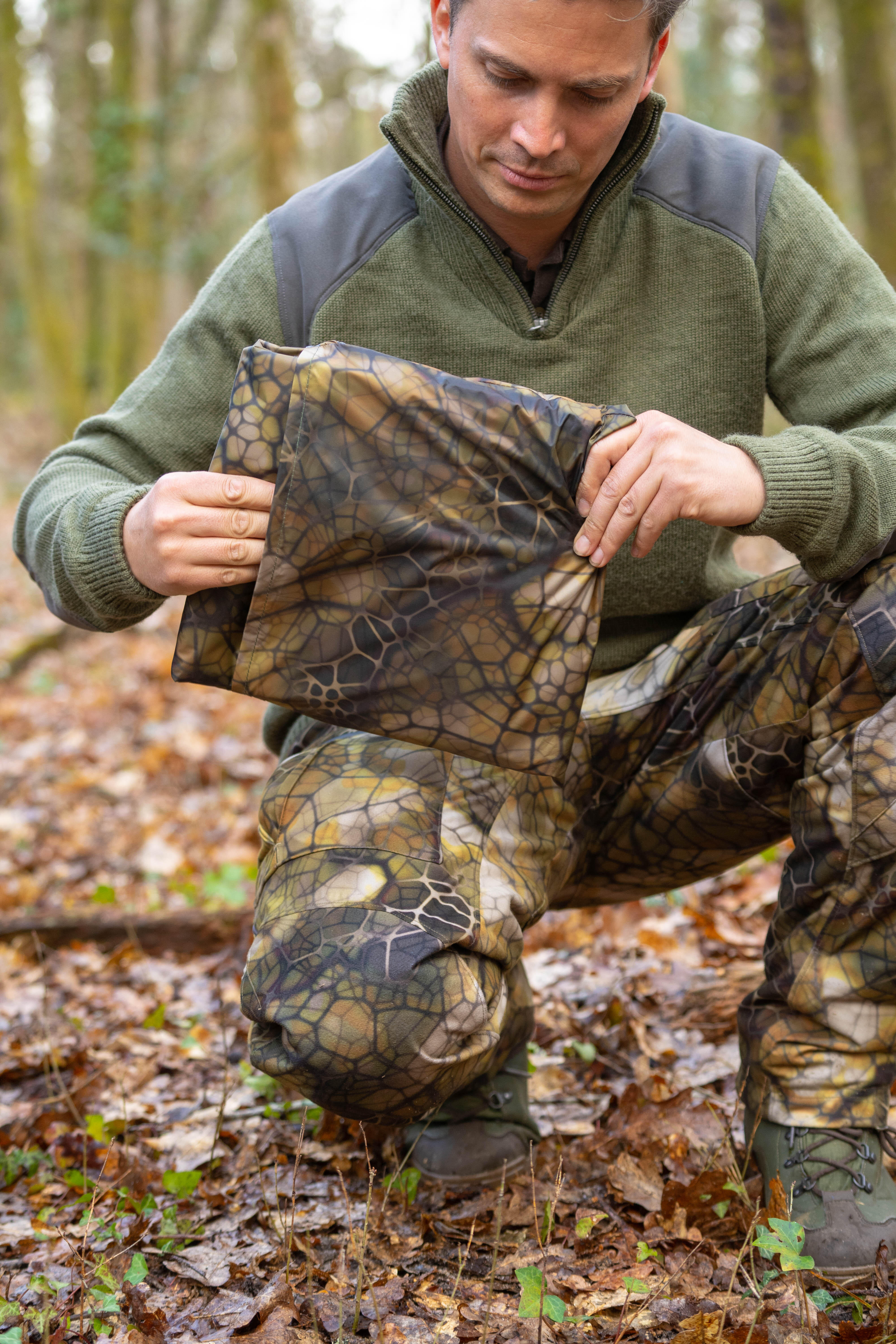 Waterproof Tarp 2.95 m x 2.8 m - Bushcraft Camouflage Furtiv - SOLOGNAC