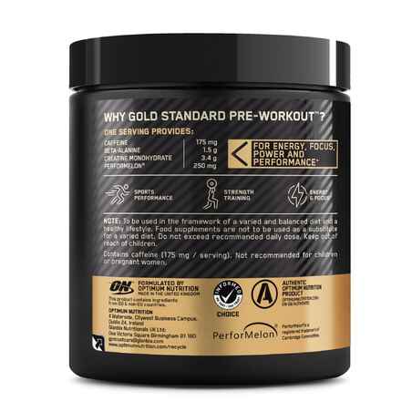 „Pre Workout Gold Standard“, arbūzų skonio, 330 g