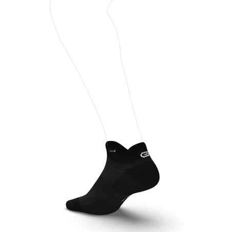 CHAUSSETTES DE RUNNING INVISIBLES CONFORT NOIRES X2