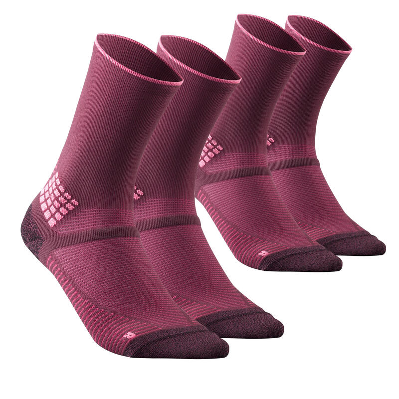 Calcetines altos de montaña y trekking anti-rozaduras 2 pares Quechua MH500