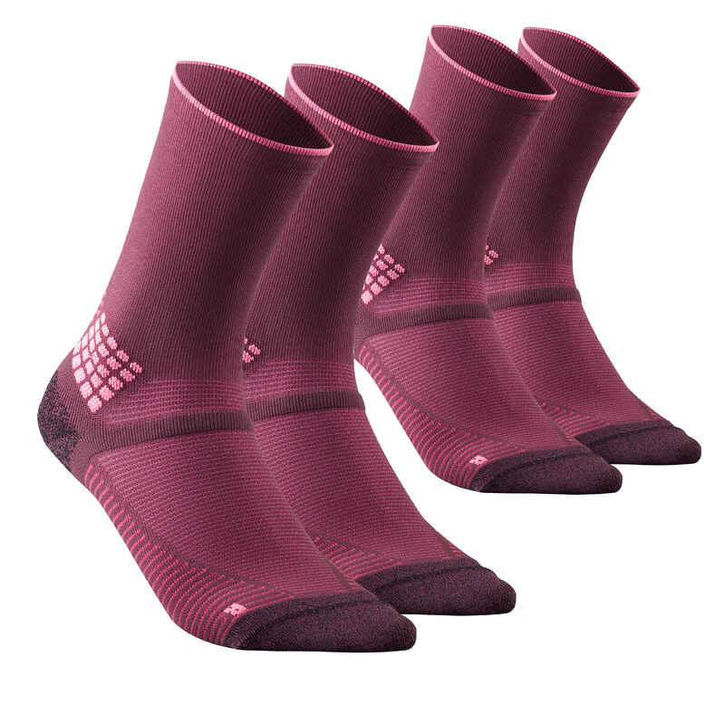 Wandersocken MH500 Hoch 2 Paar bordeaux Wandersocken MH500 Hoch 2 Paar bordeaux