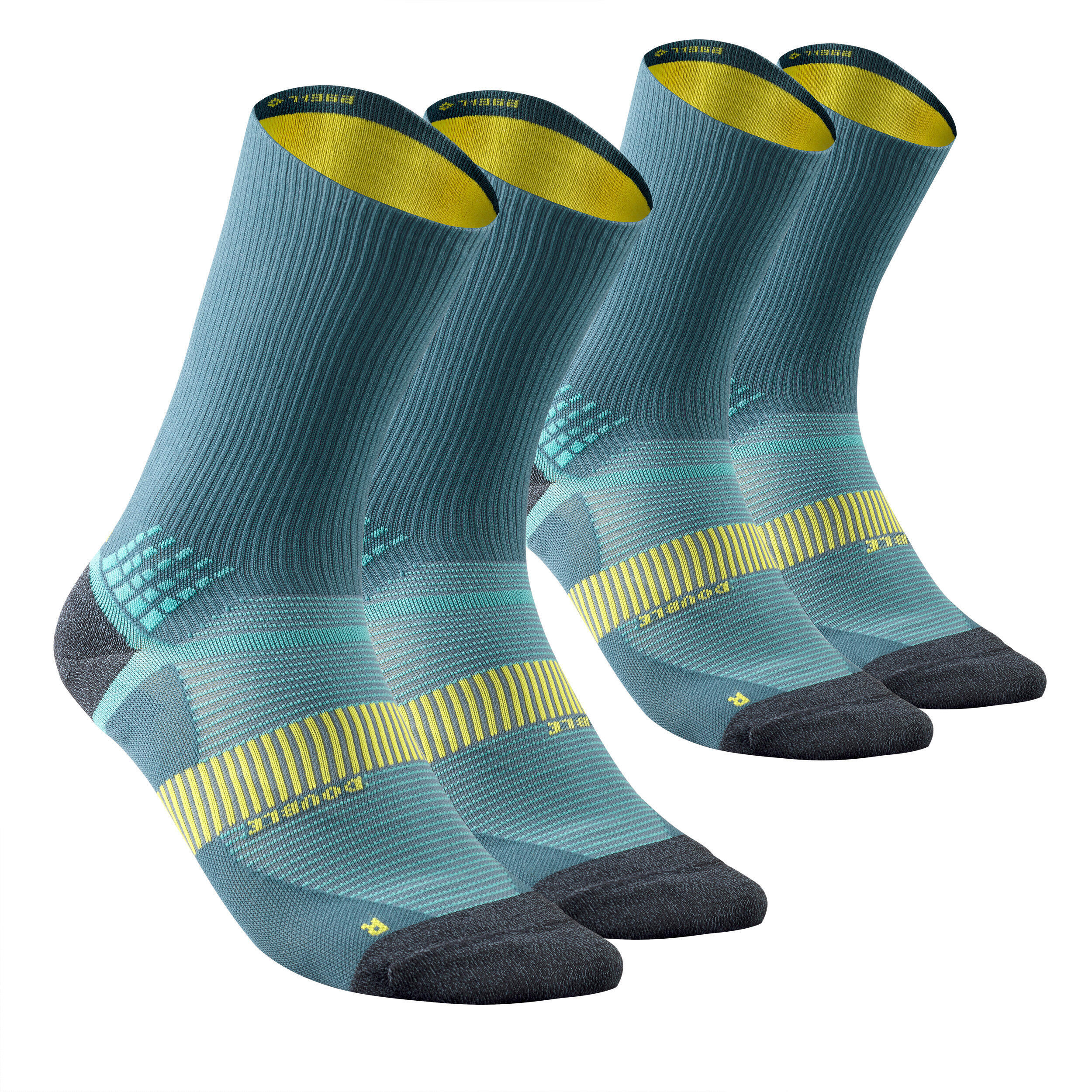 QUECHUA Hiking socks - Hike 520 Double High Blue x 2 pairs