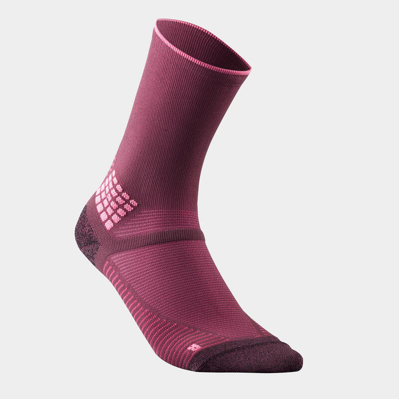 Hiking socks - Hike 500 High Bordeaux x2pairs