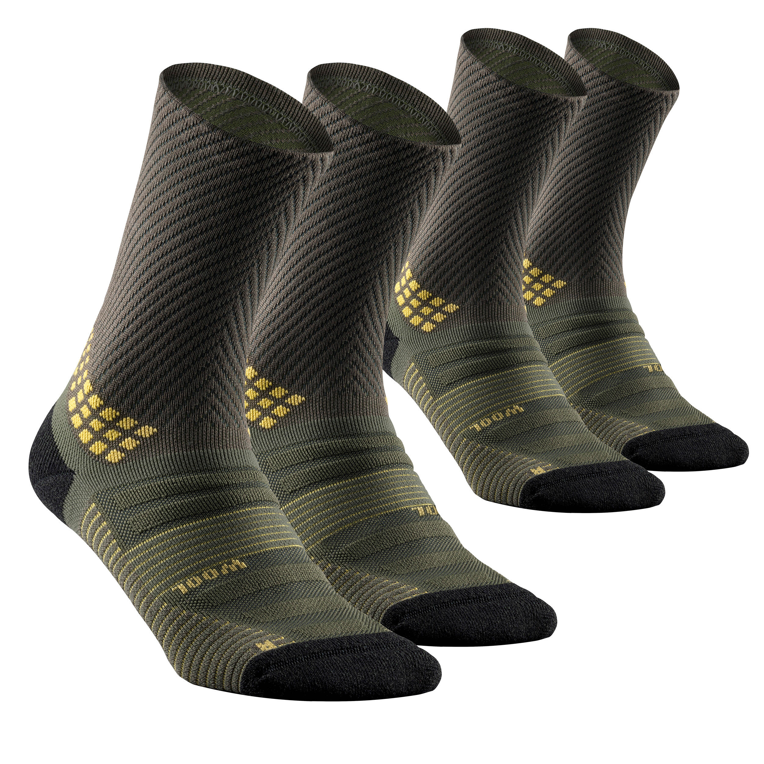 QUECHUA Calcetines de senderismo - Hike 900 High - caqui - lote de 2 pares 