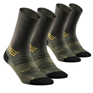 Calcetines largos de senderismo lana (2 pares) adultos, Hike 900 verde