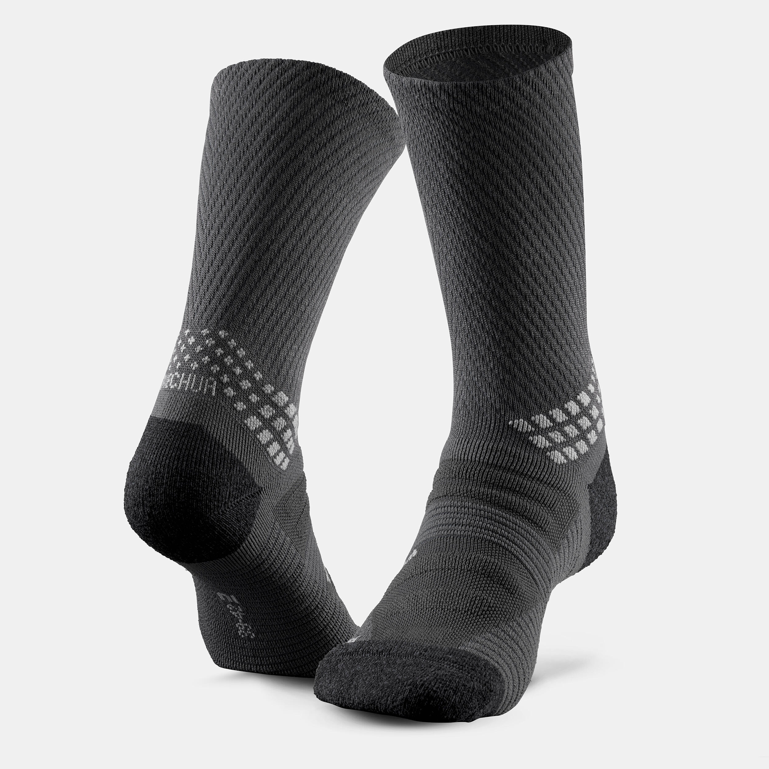 2-Pack Hiking Socks in merino wool - Hike 900 Black - QUECHUA