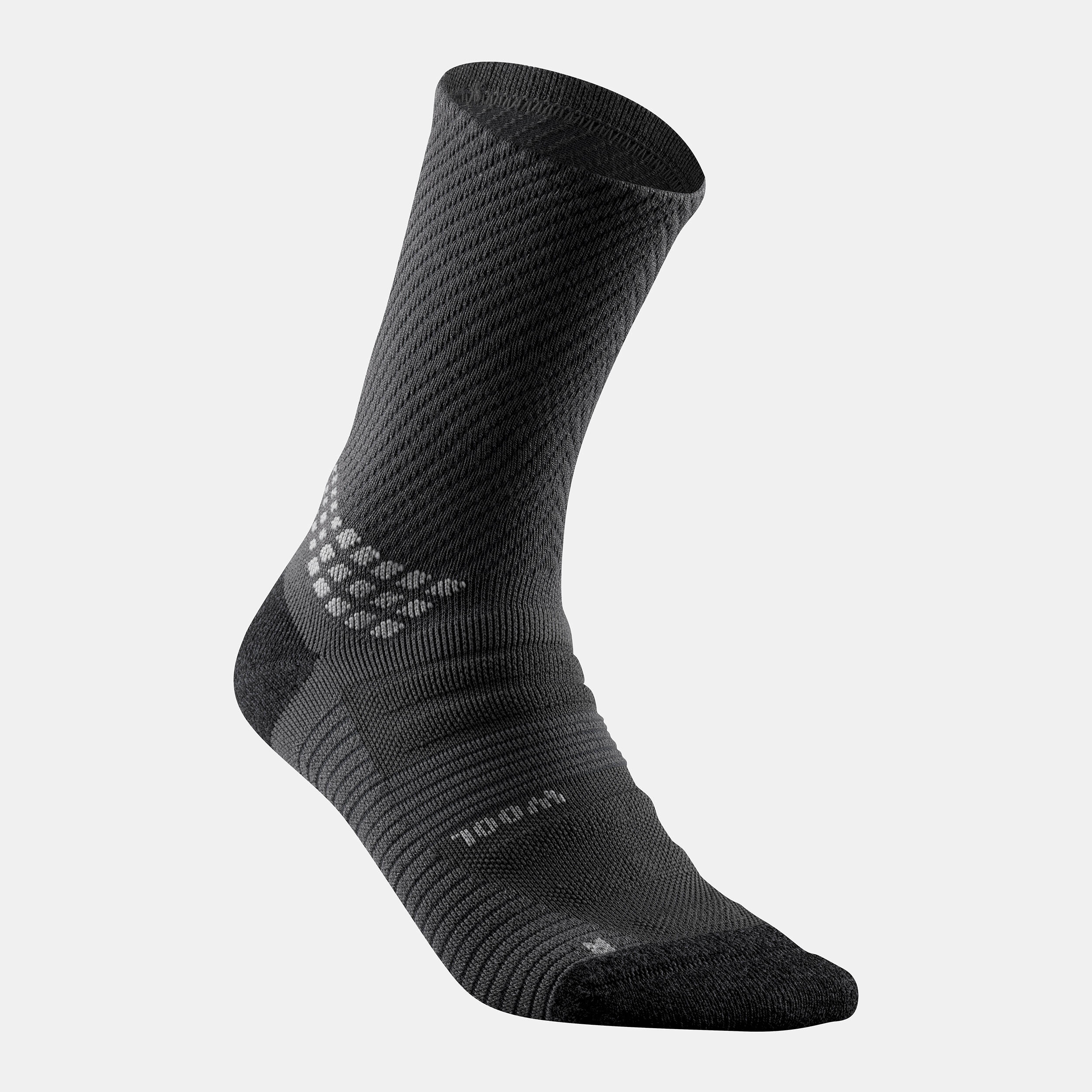 2-Pack Hiking Socks in merino wool - Hike 900 Black - QUECHUA