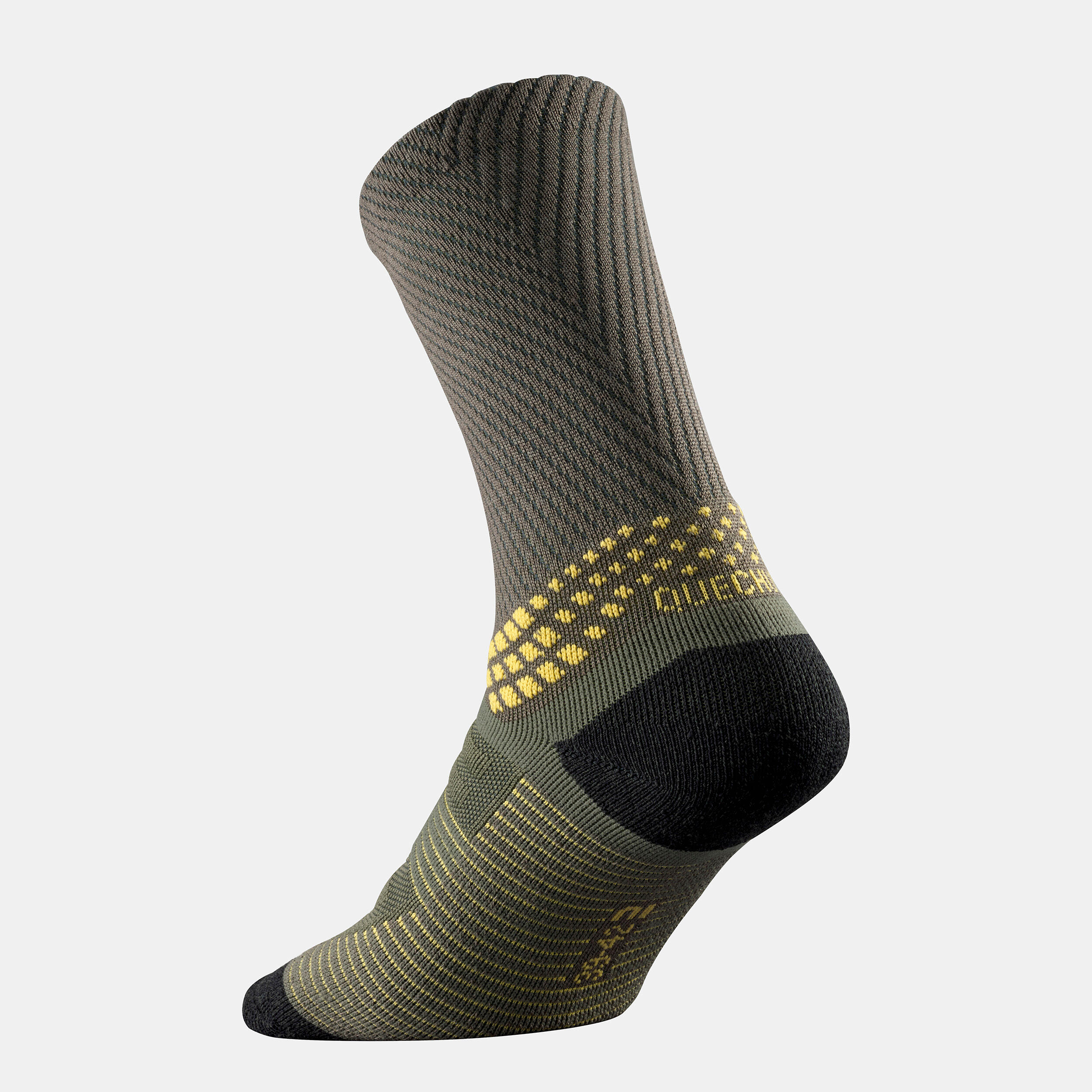 Chaussettes de randonnée hautes laine (2 paires) adulte, Hike 900 vert 5/6