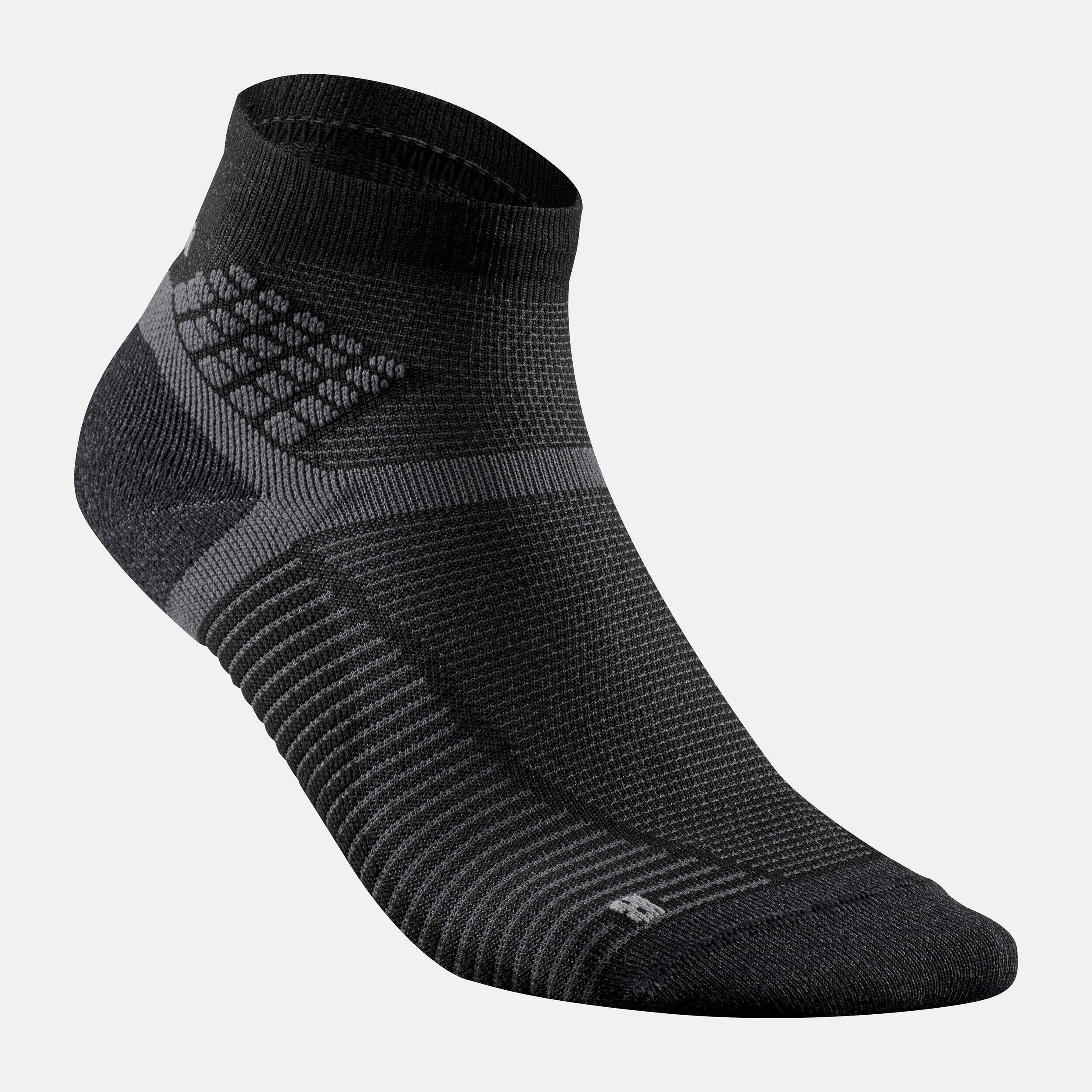Unisex Anti-Friction Mid Ankle Socks with Quick Drying 2 Pairs Black - NH500 -  3