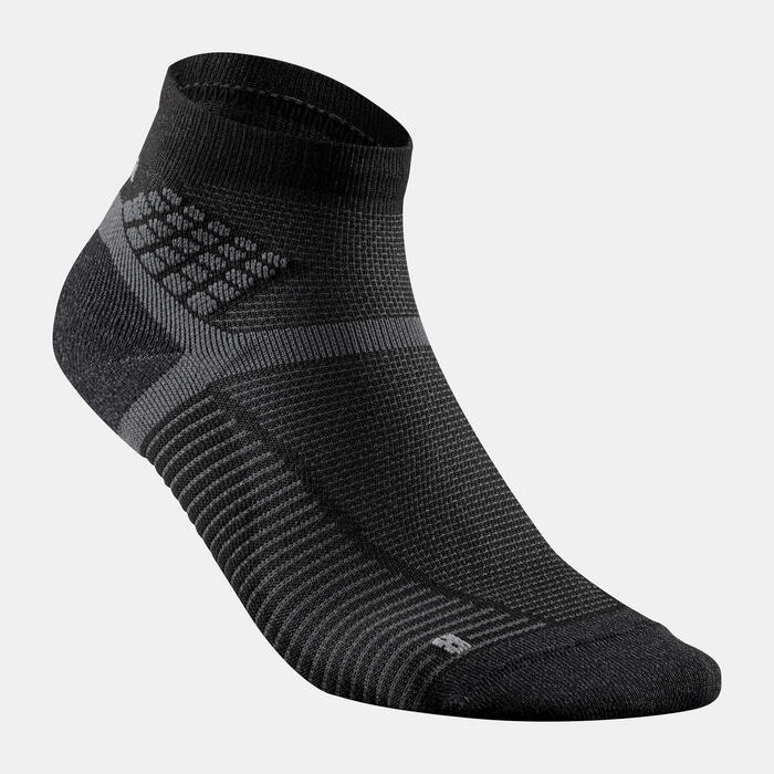 Mountain Hiking Mid Socks Quechua MH500 x 2 Pairs - Black