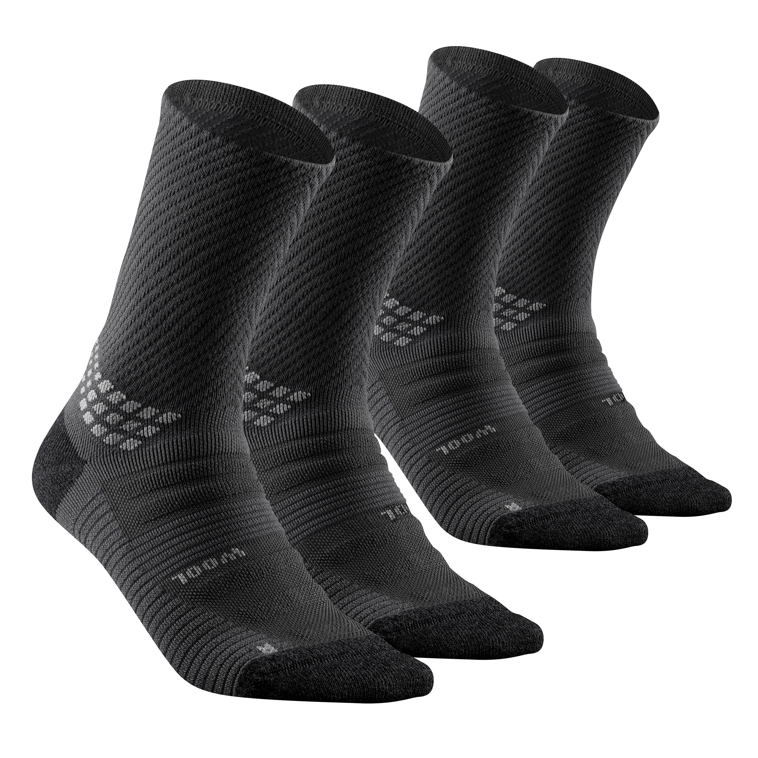 QUECHUA Calcetines de senderismo - Hike 900 High - negro - lote de 2 pares 