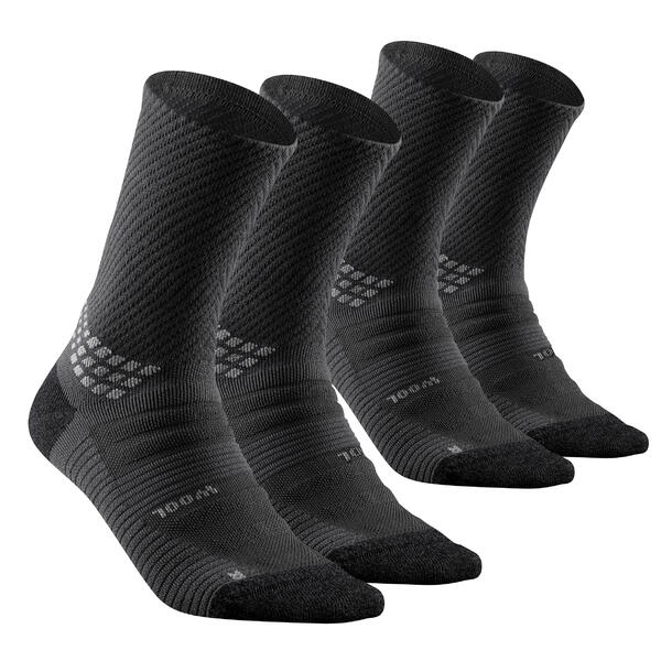 Mountain Hiking Mid Socks Quechua MH900 x 2 Pairs - Black