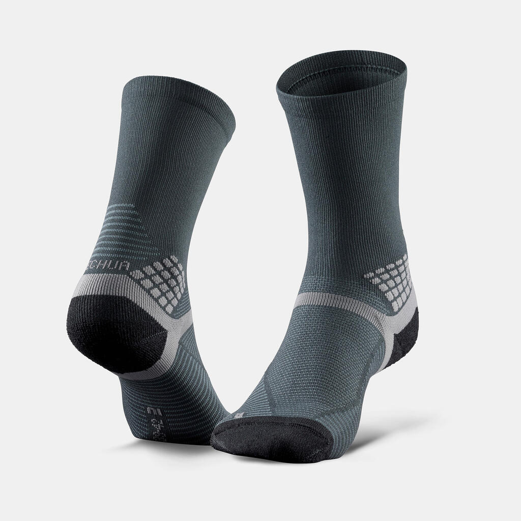 Ψηλές Κάλτσες Πεζοπορίας Hike 500 X2 - Μαύρο - 2 ζευγάρια 