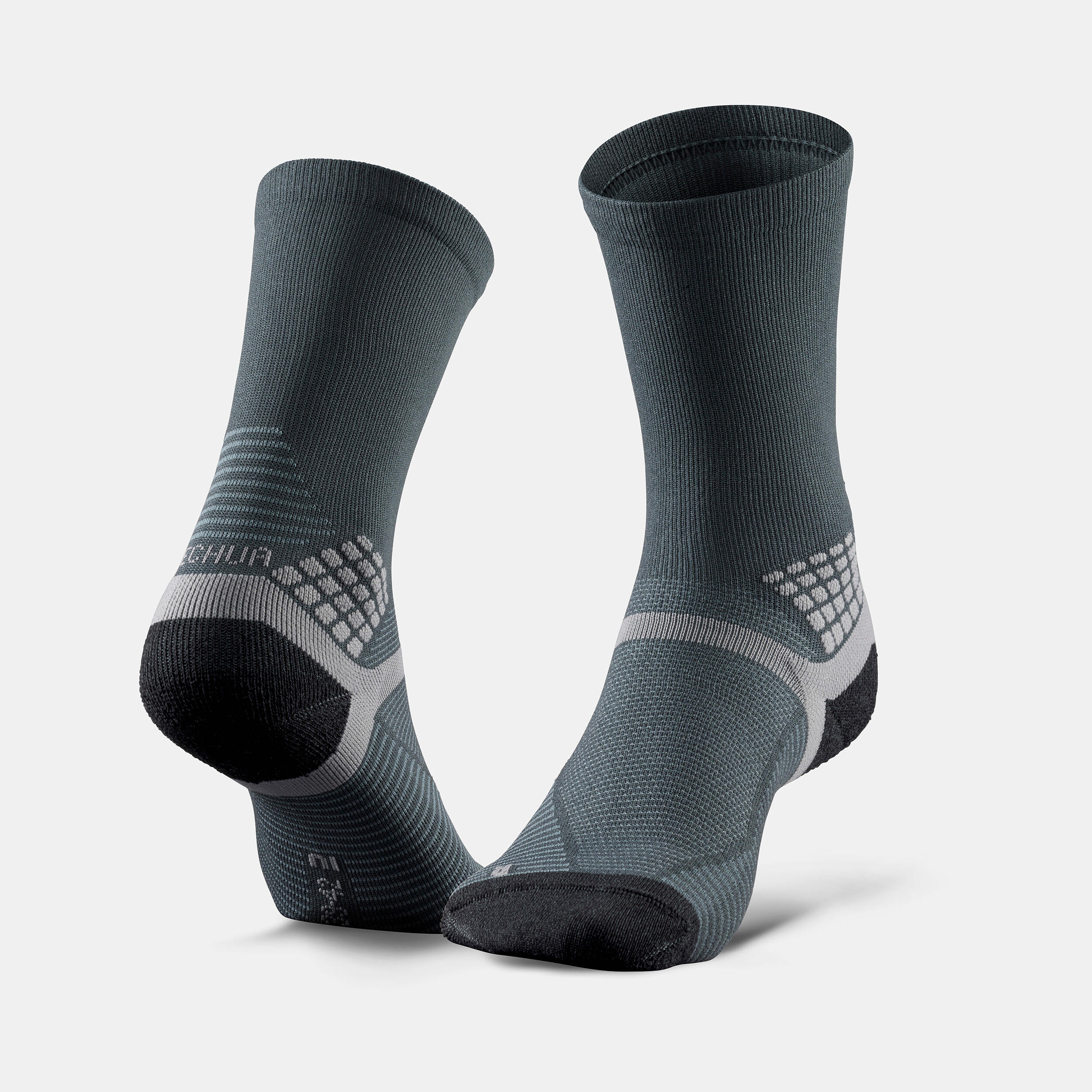 Mid-Height Hiking Socks - Hike 500 - graphite grey, Iron grey - Quechua ...