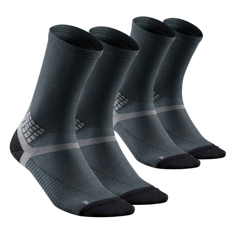 Calcetines altos de montaña y trekking anti-rozaduras 2 pares Quechua MH500