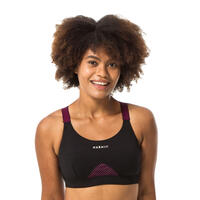 Haut de maillot de bain aquagym-aquabike femme Elea noir bordeaux