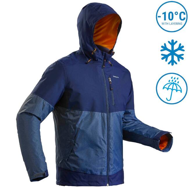 Buy Mens Snow Hiking Jacket X Warm 10°C Water Repellent Blue Online |  Decathlon