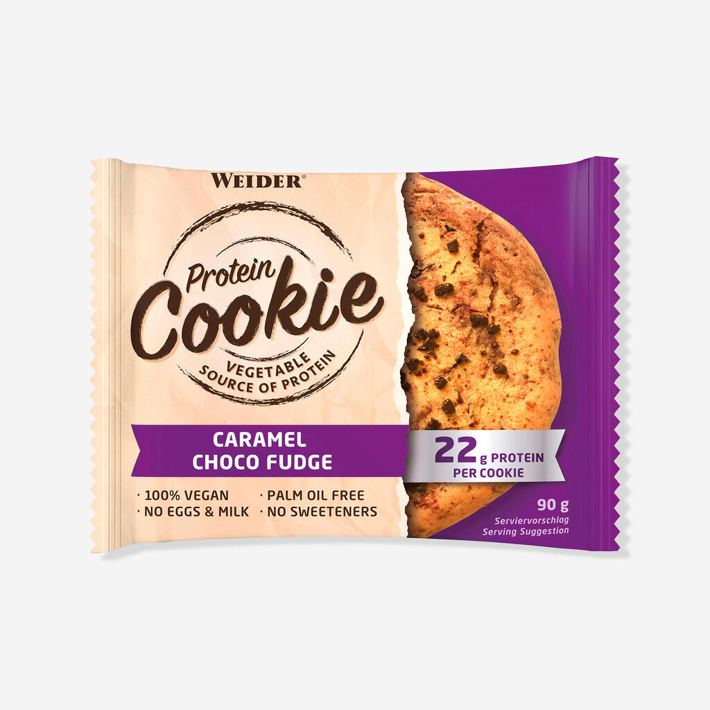 100 % vegāns proteīna cepums, 90 g, ar karameli un šokolādi