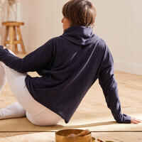 Women's Relaxation Yoga Fleece Sweatshirt - Mottled Navy Blue