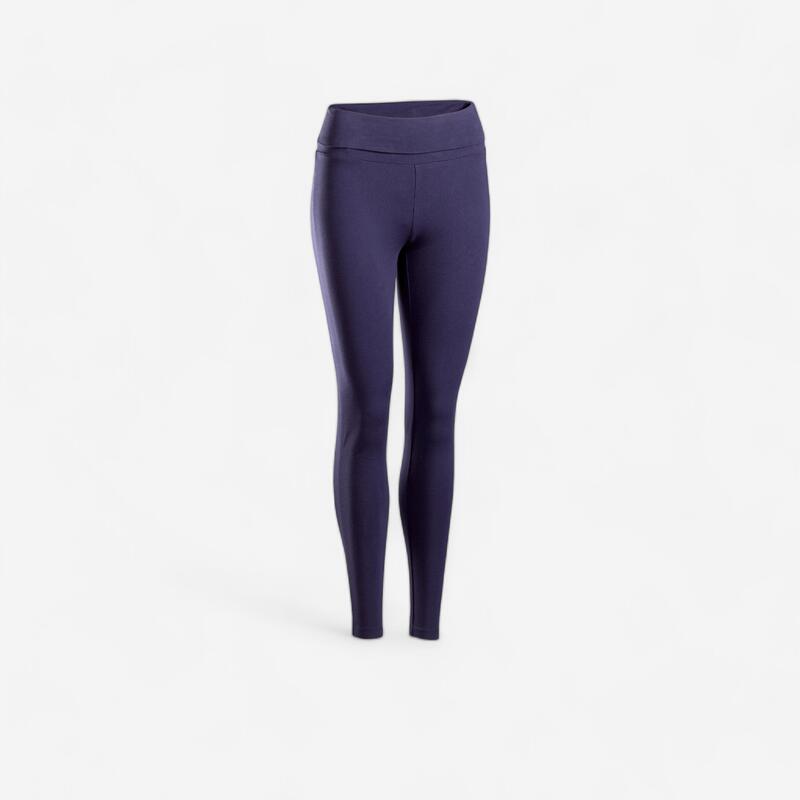 Yoga legging katoen dames marineblauw