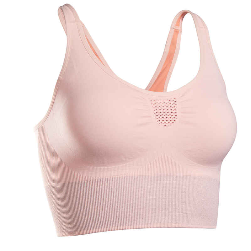 Long Dynamic Yoga Sports Bra - Pink/Orange/Silver