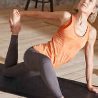 Women's Jacquard Seamless Dynamic Yoga Tank Top - Orange