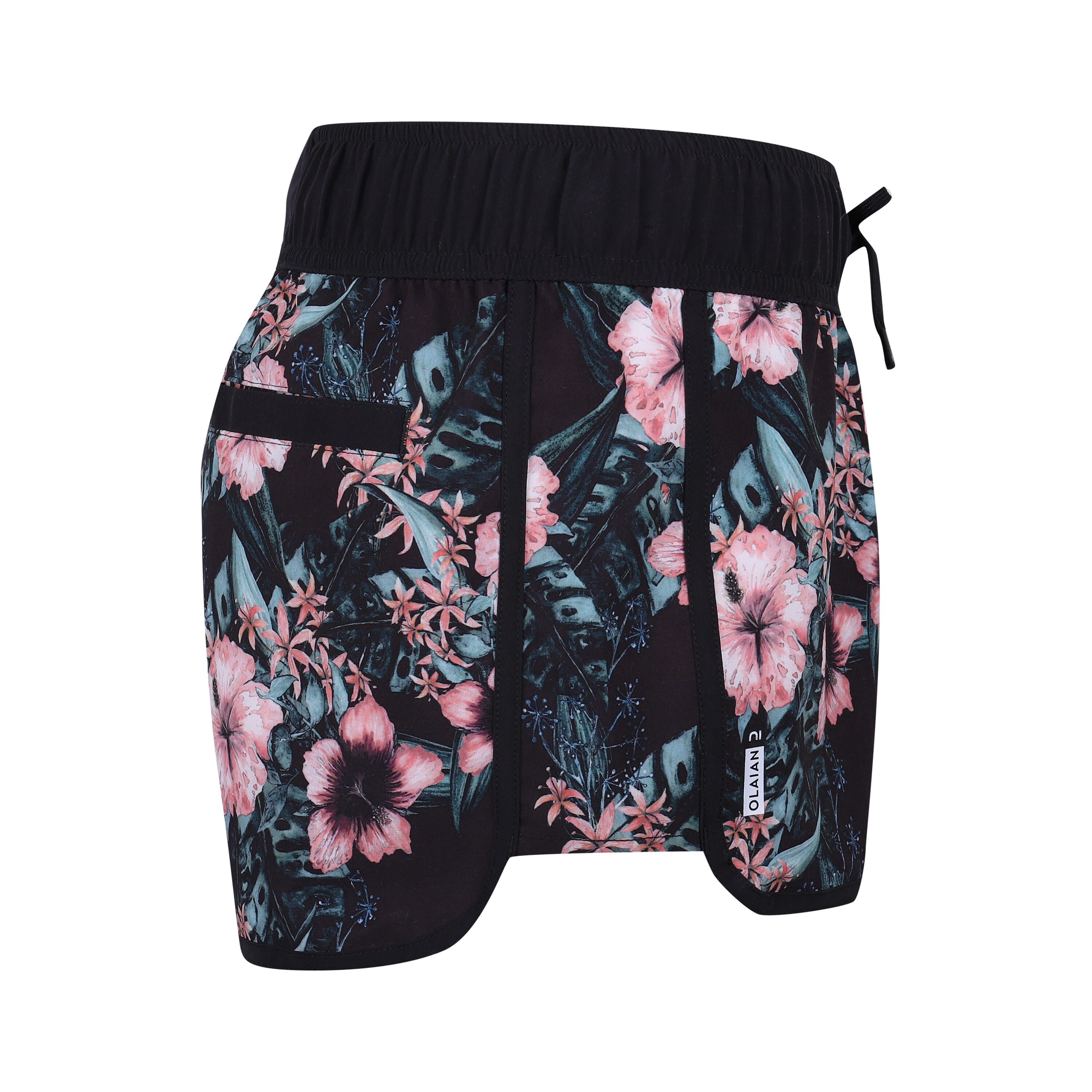Women's surfing boardshorts with elasticated waistband & drawstring TINI HIBISCO 2/5