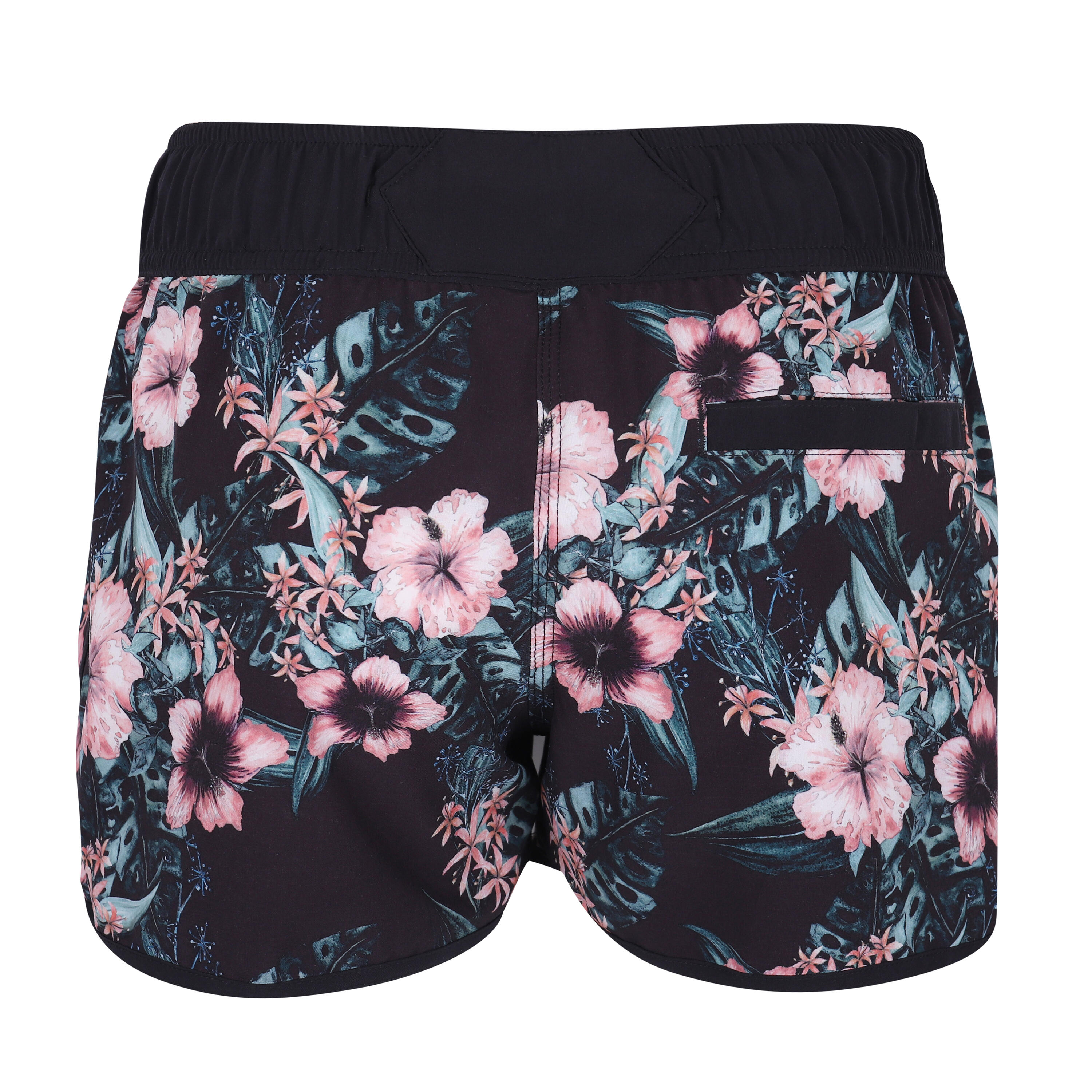 Women's surfing boardshorts with elasticated waistband & drawstring TINI HIBISCO 3/5
