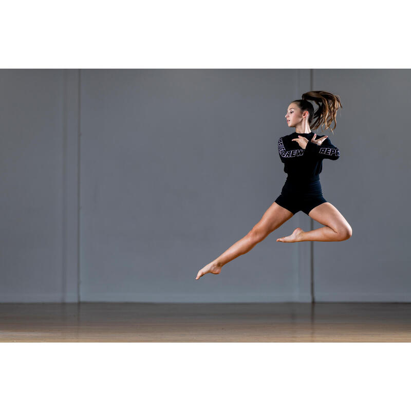 Női rövidnadrág modern tánchoz, testhezálló, fekete