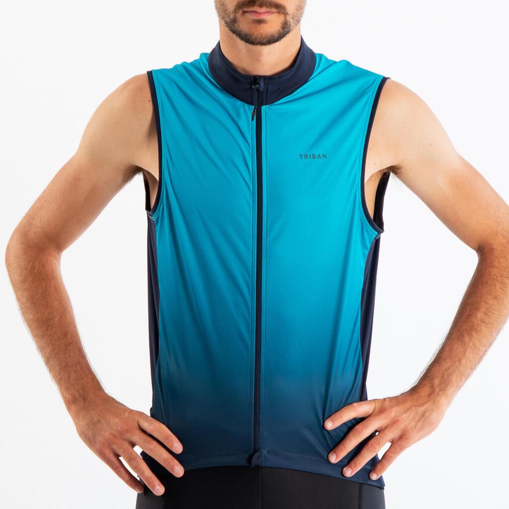 Radtrikot ärmellos Rennrad RC 500 Herren dunkelblau 