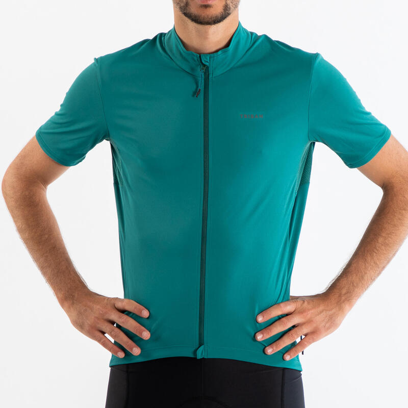 Men's Short-Sleeved Road Cycling Jersey RC500 - Green