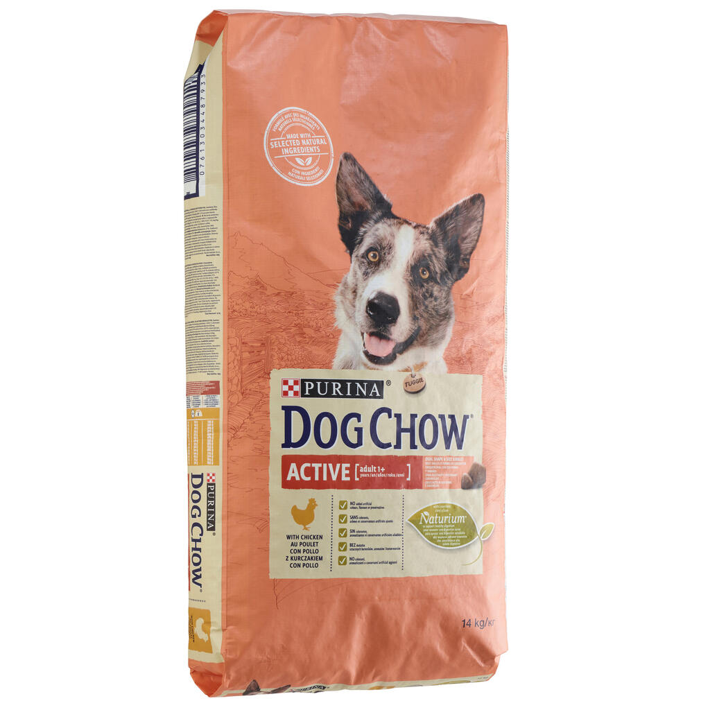 Sausā pieaugušu suņu barība “Dog Chow Active” ar vistu, 14 kg