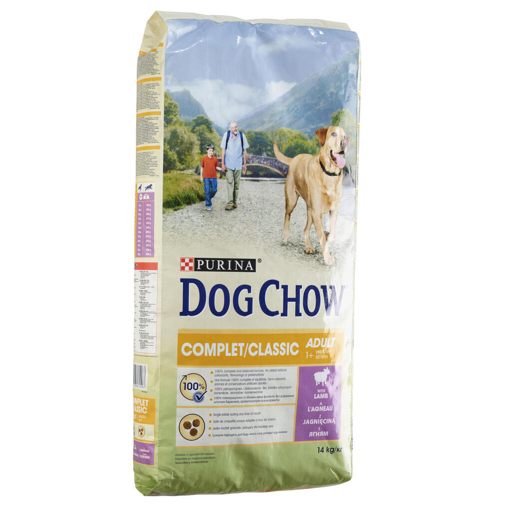 Sausā pieaugušu suņu barība “Dog Chow Complete/Classic”, ar jēru, 14 kg