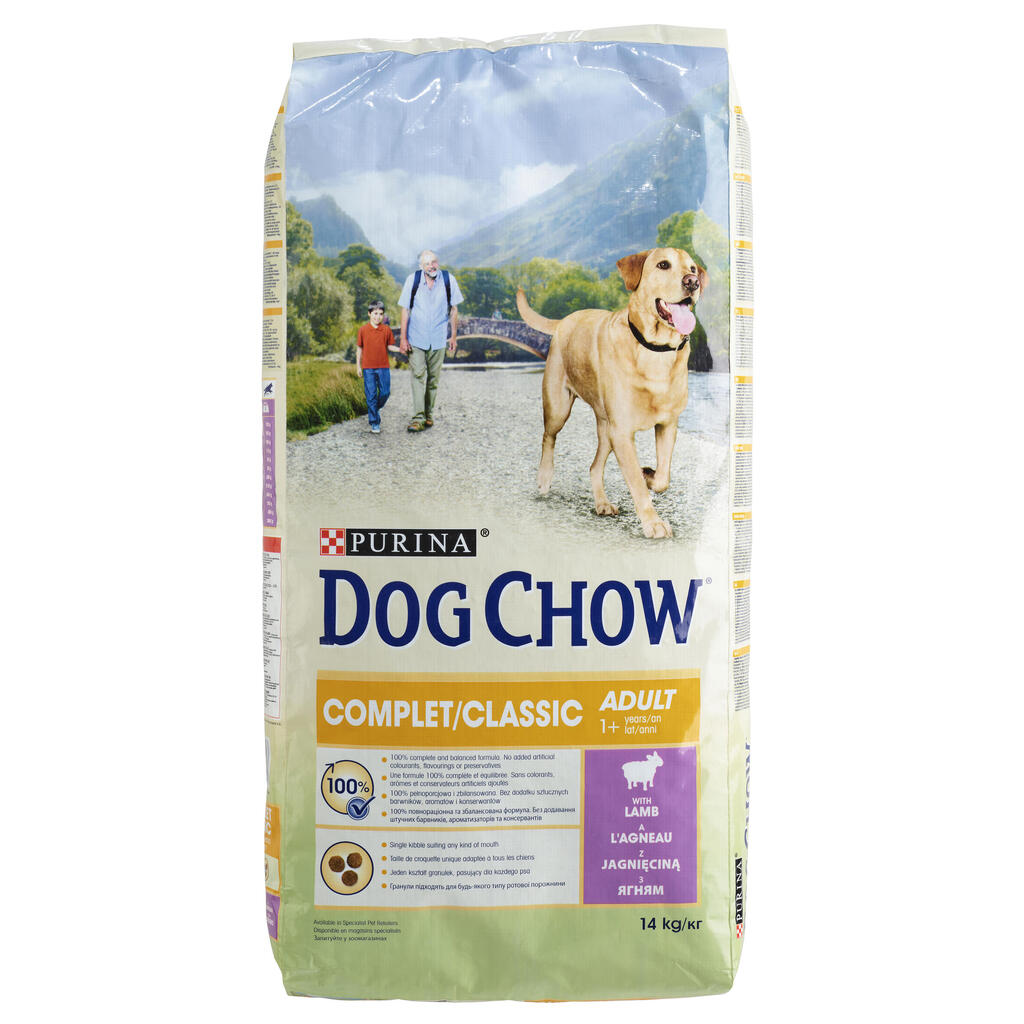 Sausā pieaugušu suņu barība “Dog Chow Complete/Classic”, ar jēru, 14 kg
