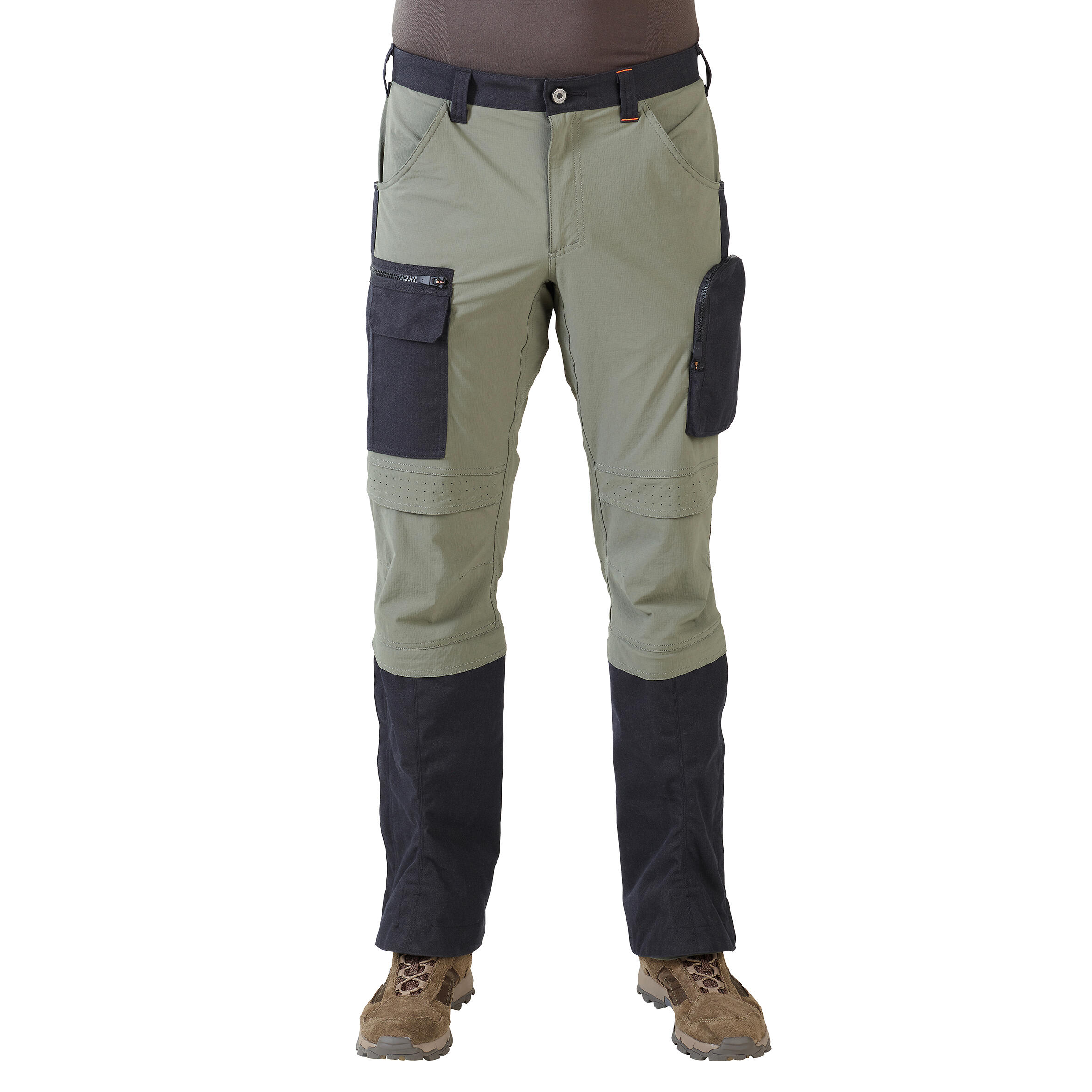 SOLOGNAC Pantalón Caza Hombre Solognac 920 Verde Ligero Resistente Transpirable + Polaina