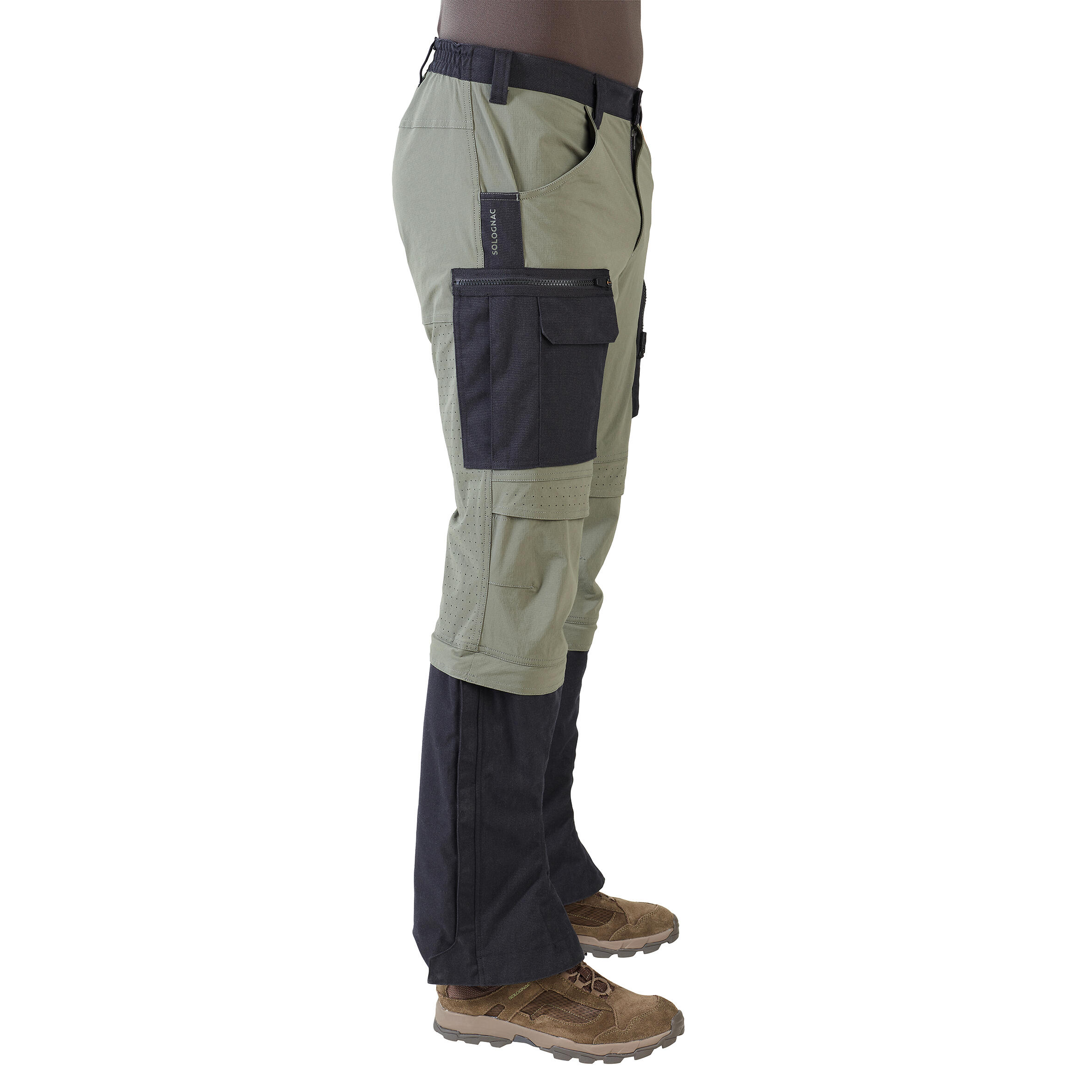 Pantalon chasse léger, résistant et respirant homme - Steppe 920 Guêtres Vert 5/21
