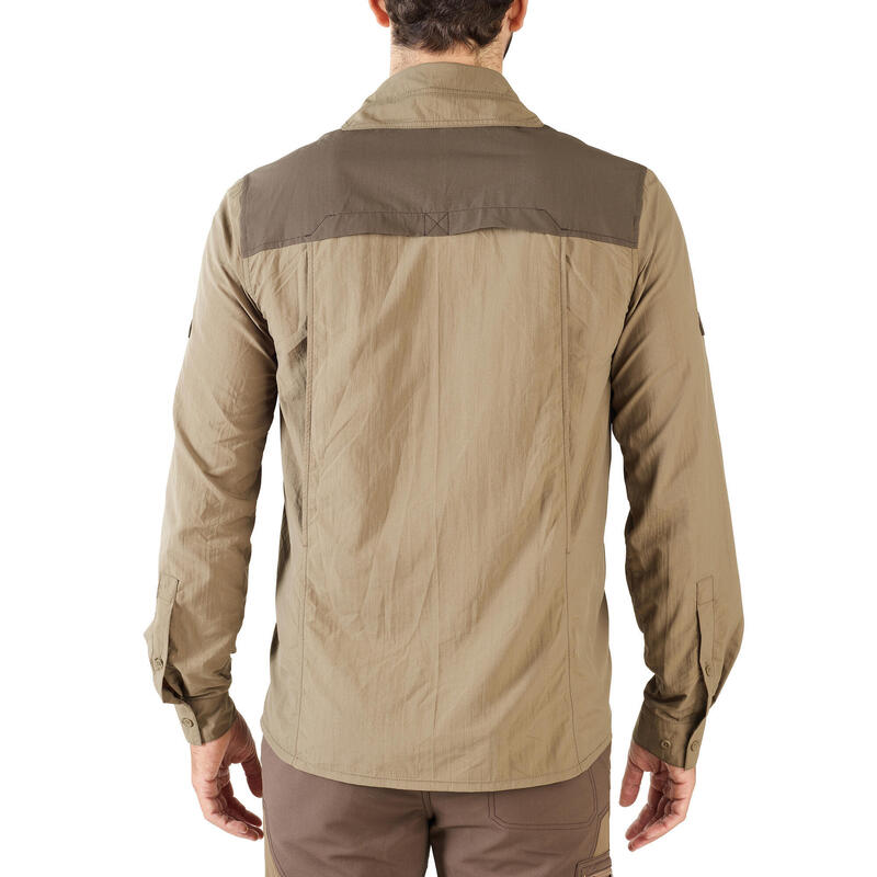 Erkek Uzun Kollu Avcılık Gömleği - Kahverengi - 520