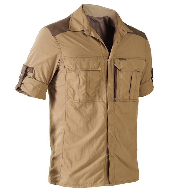 Chemise manches longues légère et respirante chasse homme - 520 marron