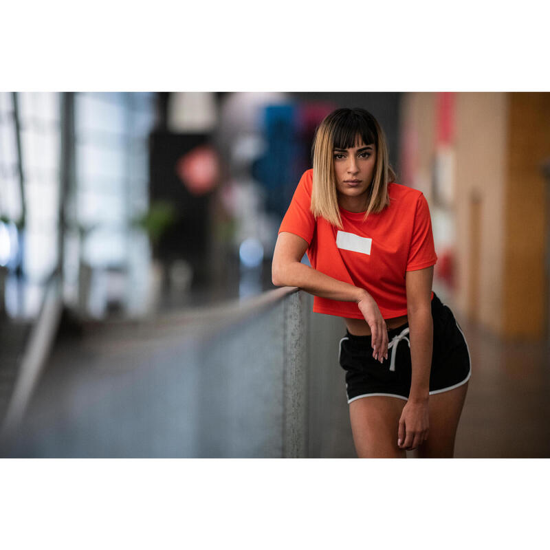 T-shirt crop top danses urbaines rouge femme