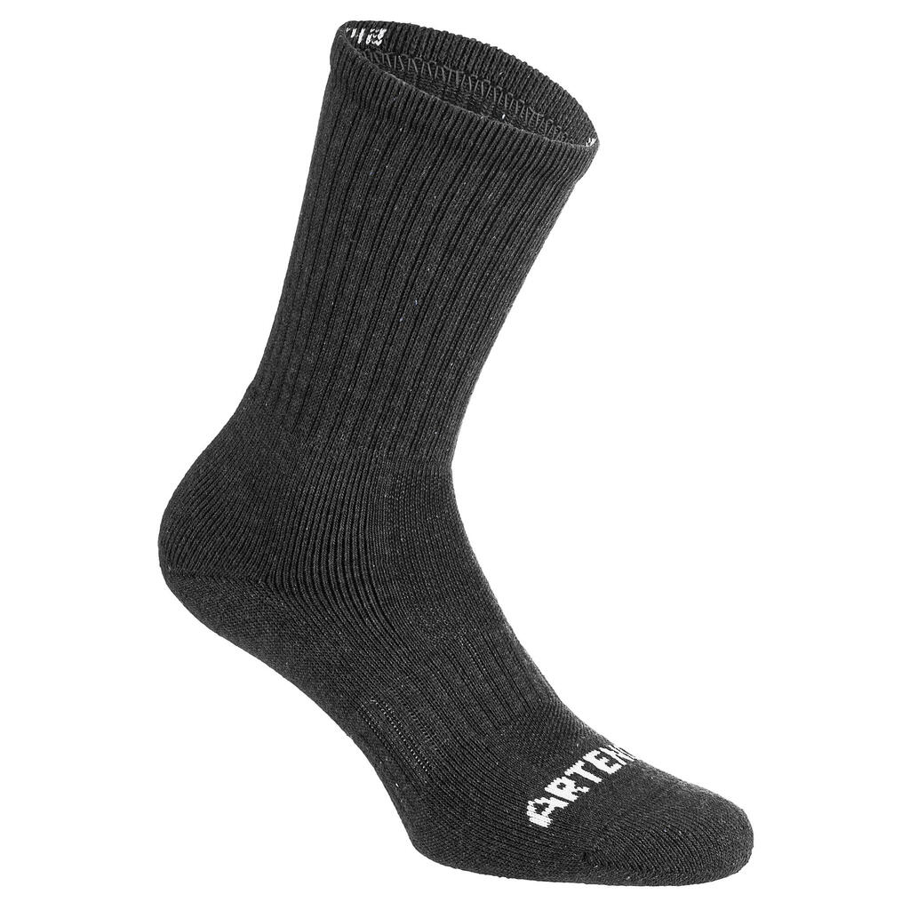 Sive/meliranosive čarape za tenis RS 500 (4 para)