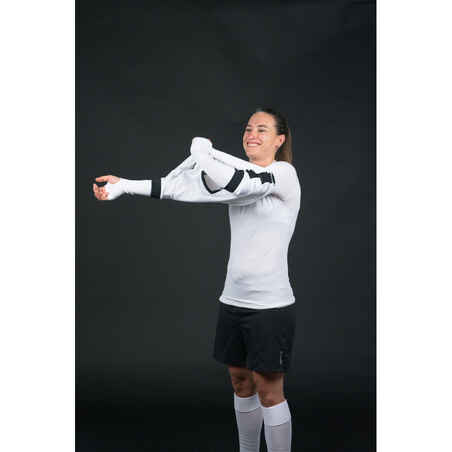 Camiseta térmica fútbol manga larga Adulto Kipsta Keepdry 500 blanco