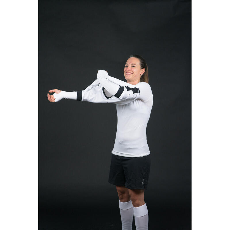Camiseta térmica de fútbol manga corta niños Kipsta Keepdry 500 negra