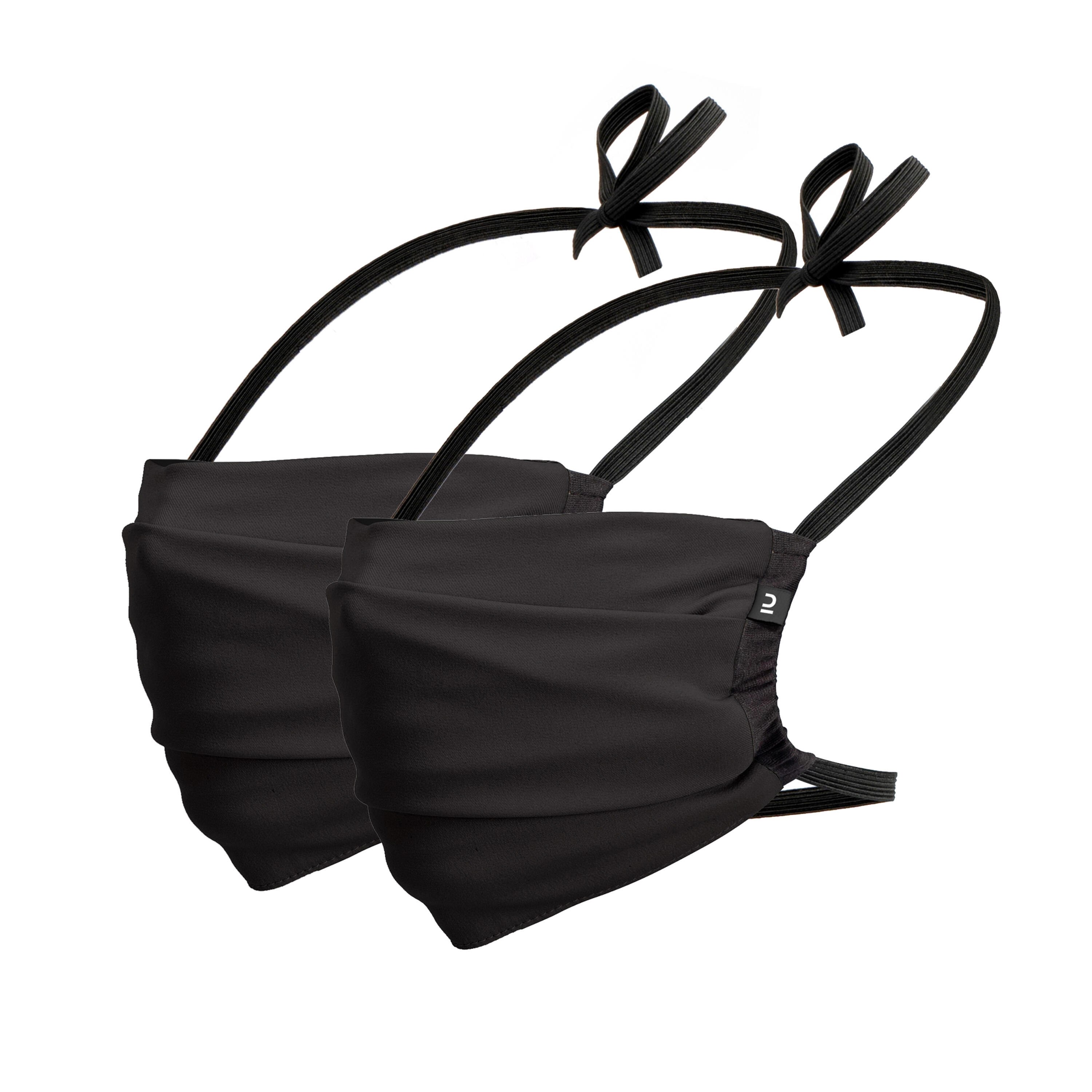 BTWIN Schutzmasken Corona Covid-19 waschbar Erwachsene schwarz 2 Stk.