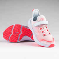 Laufschuhe Leichtathletik At Flex Run Klettverschluss Kinder rosa/grau 